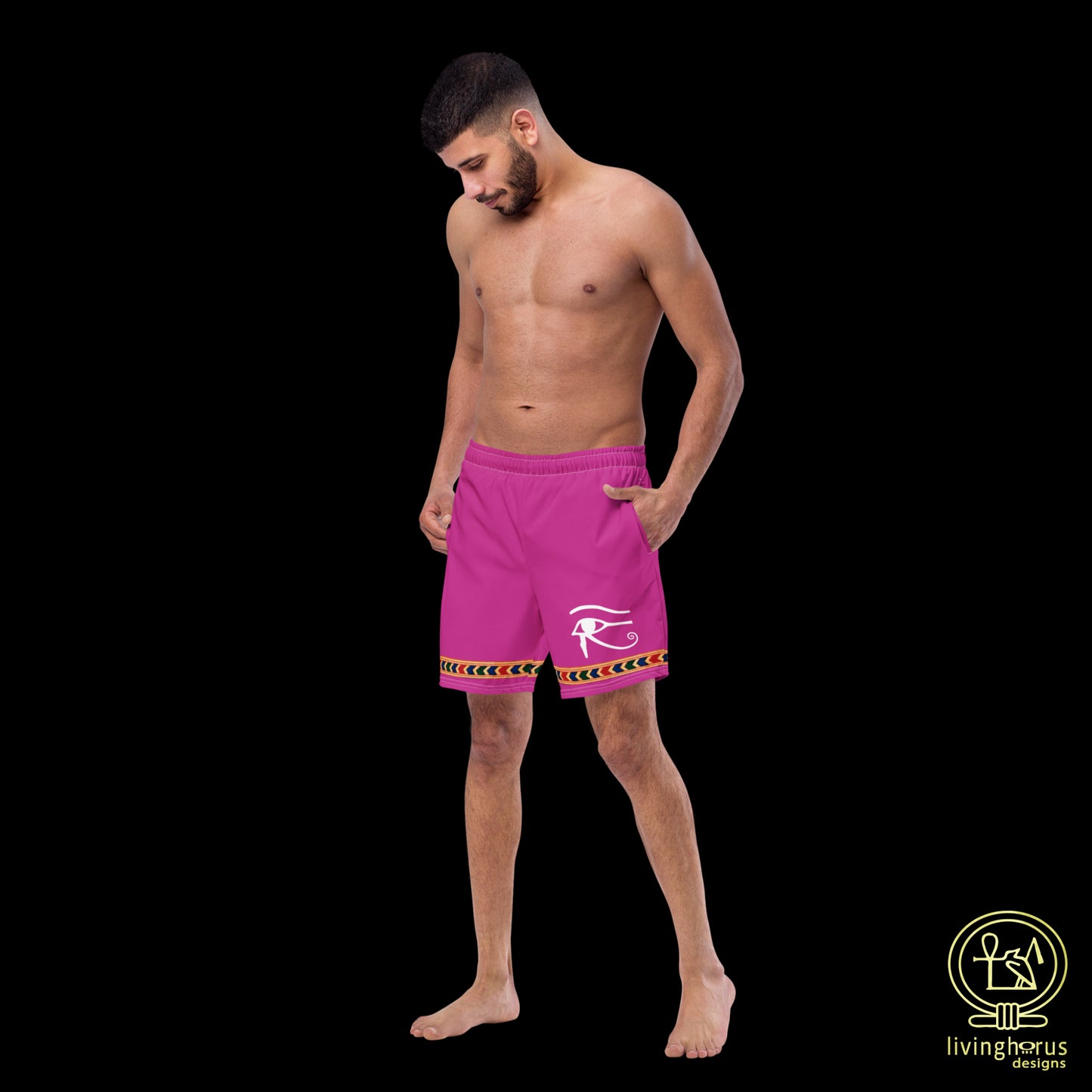 Egyptian Eye of Horus Swim Trunks - Magenta