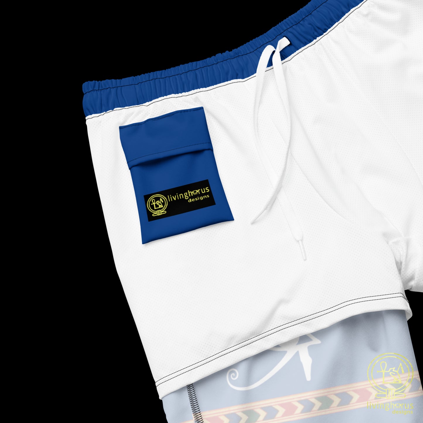 Egyptian Eye of Horus Swim Trunks - Lapis