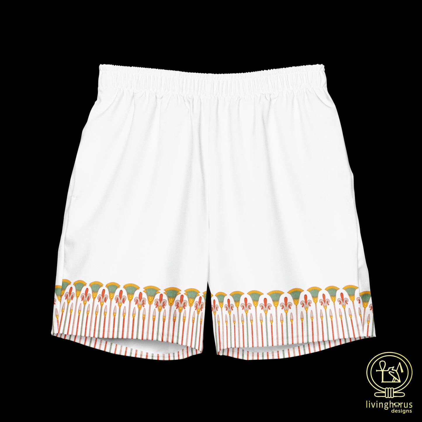 Egyptian Papyrus Motif Swim Trunks