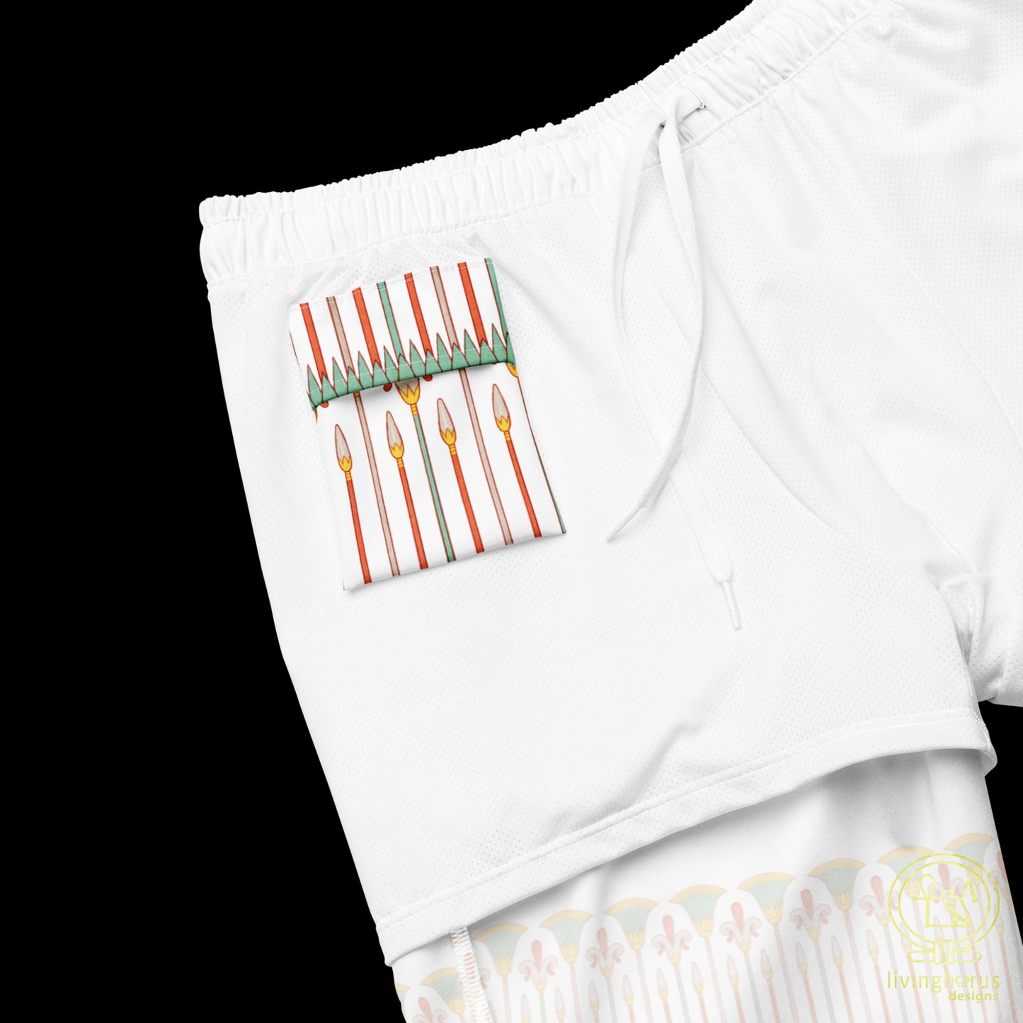 Egyptian Papyrus Motif Swim Trunks