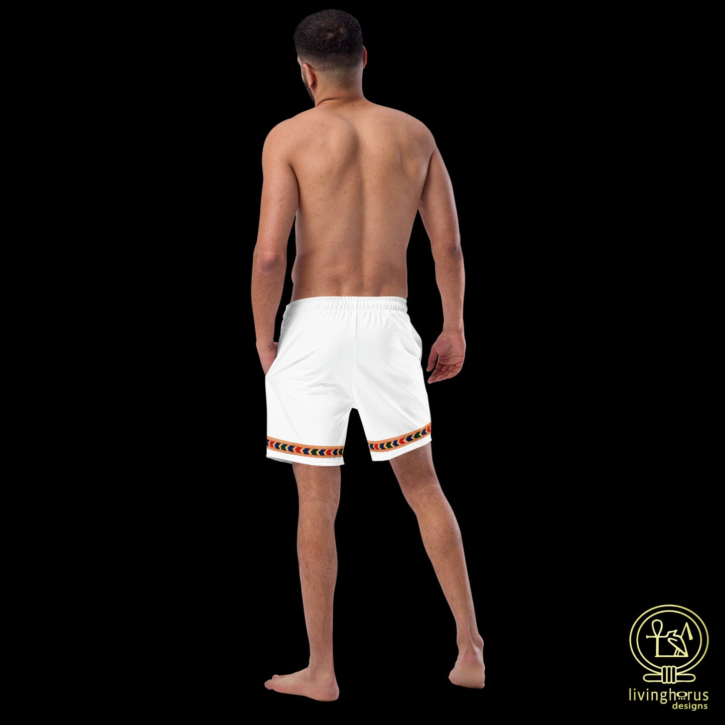 Egyptian Eye of Horus Swim Trunks - White