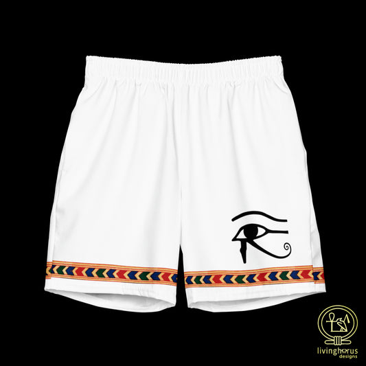 Egyptian Eye of Horus Swim Trunks - White