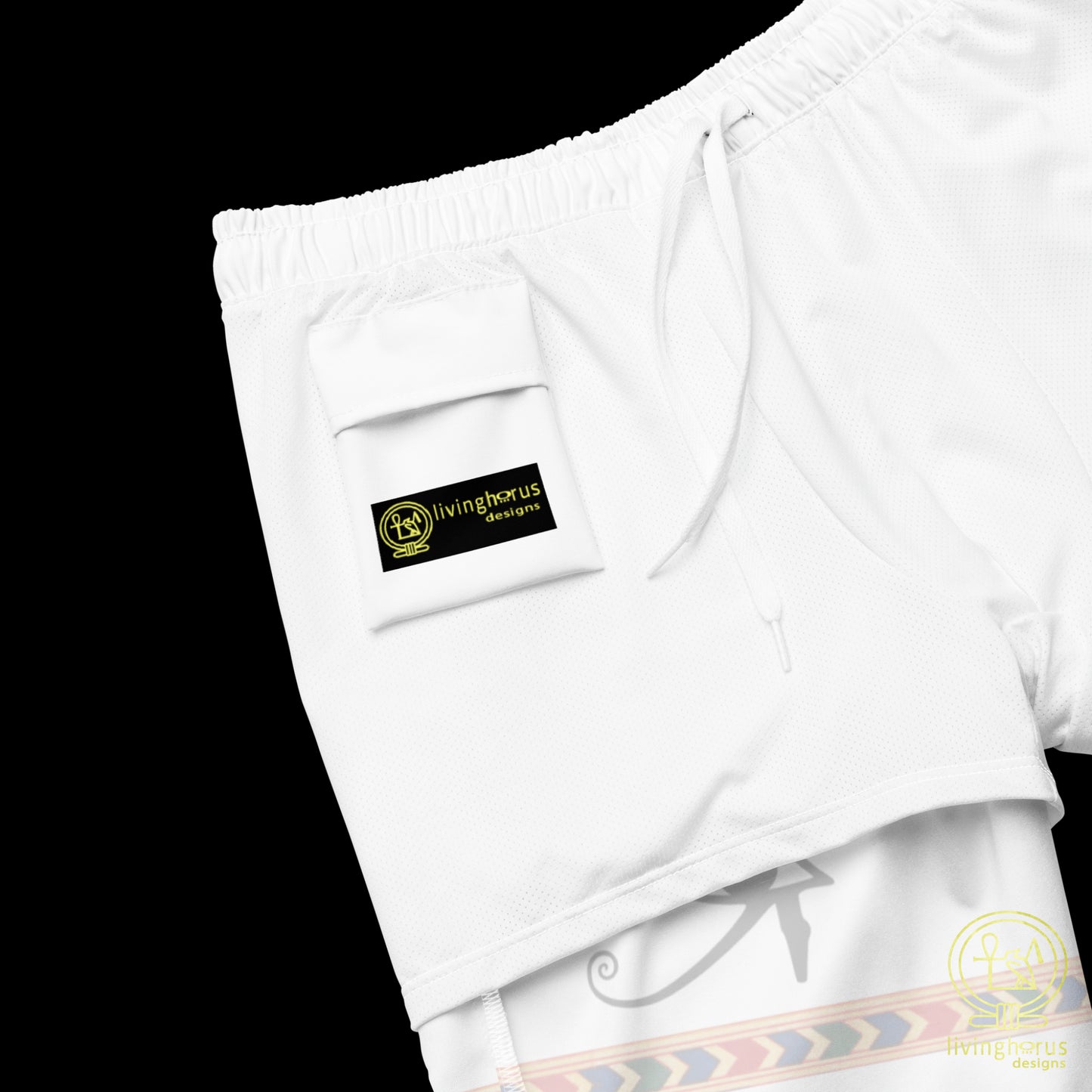 Egyptian Eye of Horus Swim Trunks - White