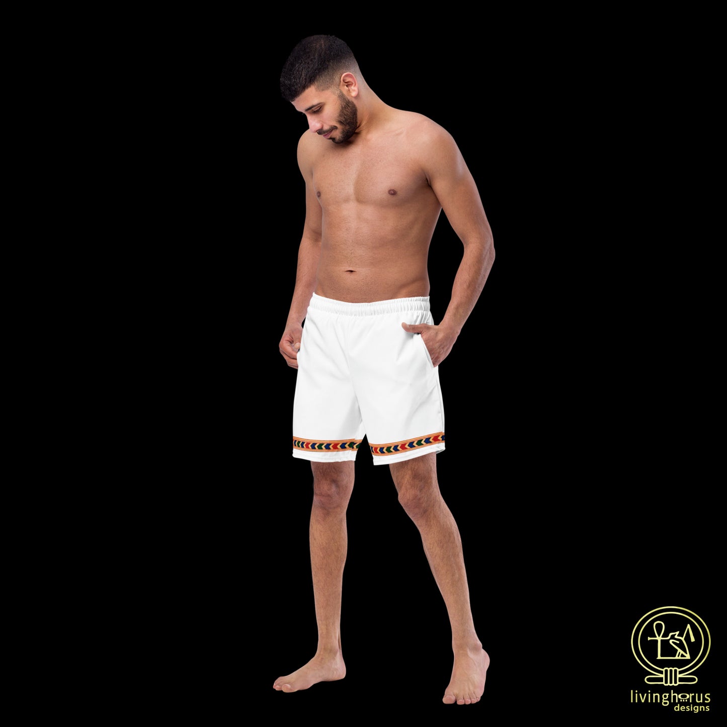 Egyptian Swim Trunks - White