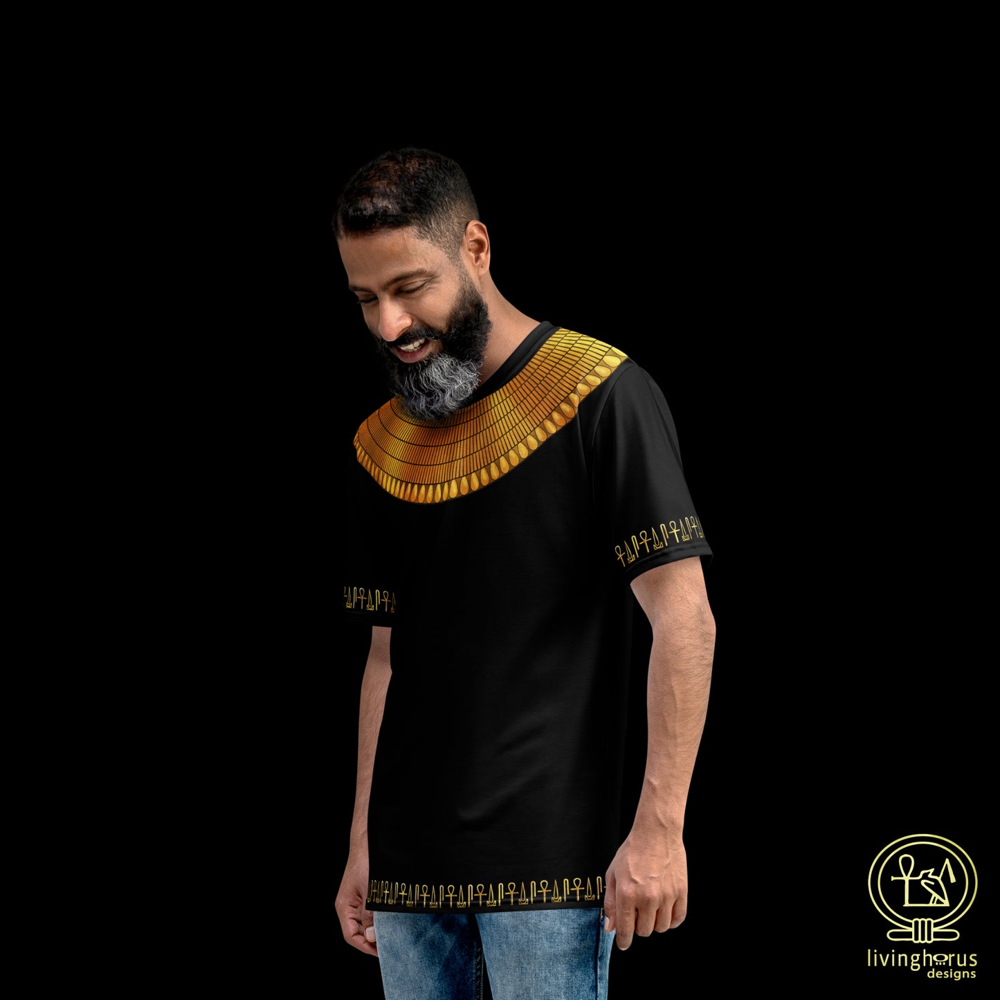 Egyptian Gold Usekh Collar T-Shirt - Black