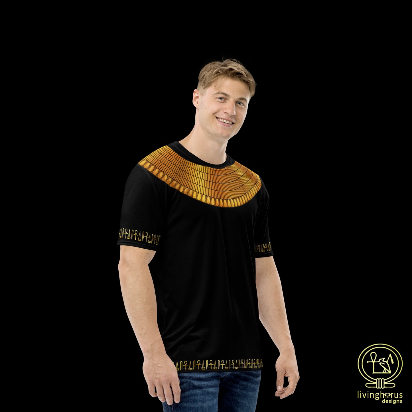 Egyptian Gold Usekh Collar T-Shirt - Black