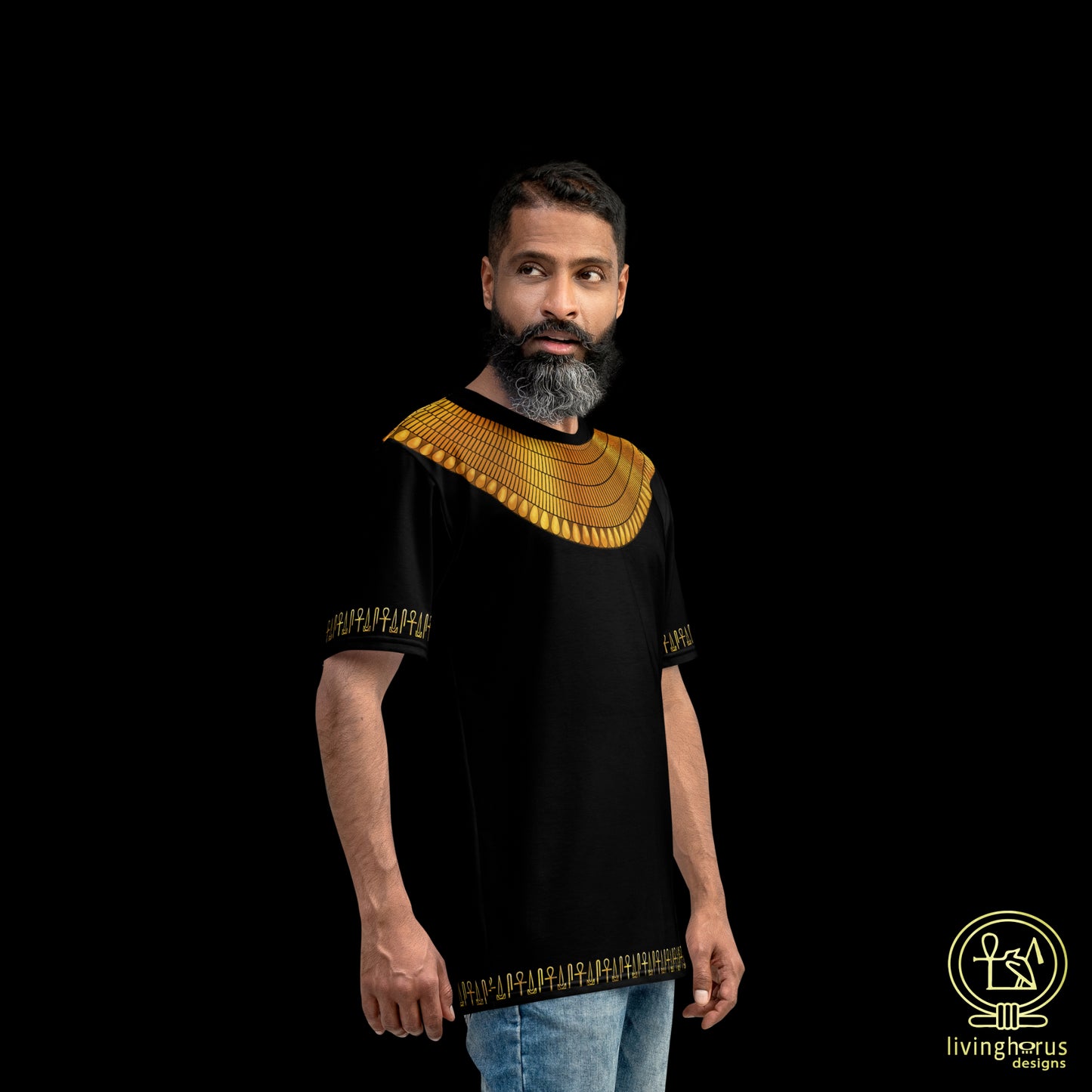 Egyptian Gold Usekh Collar T-Shirt - Black