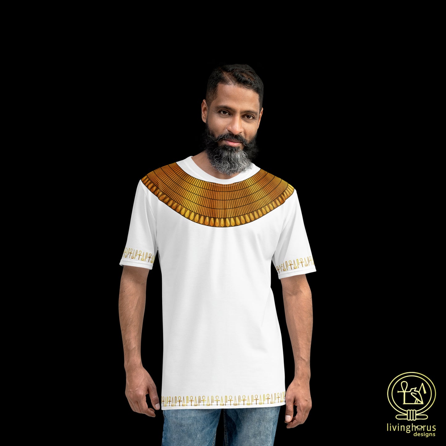 Egyptian Gold Usekh Collar T-Shirt - White