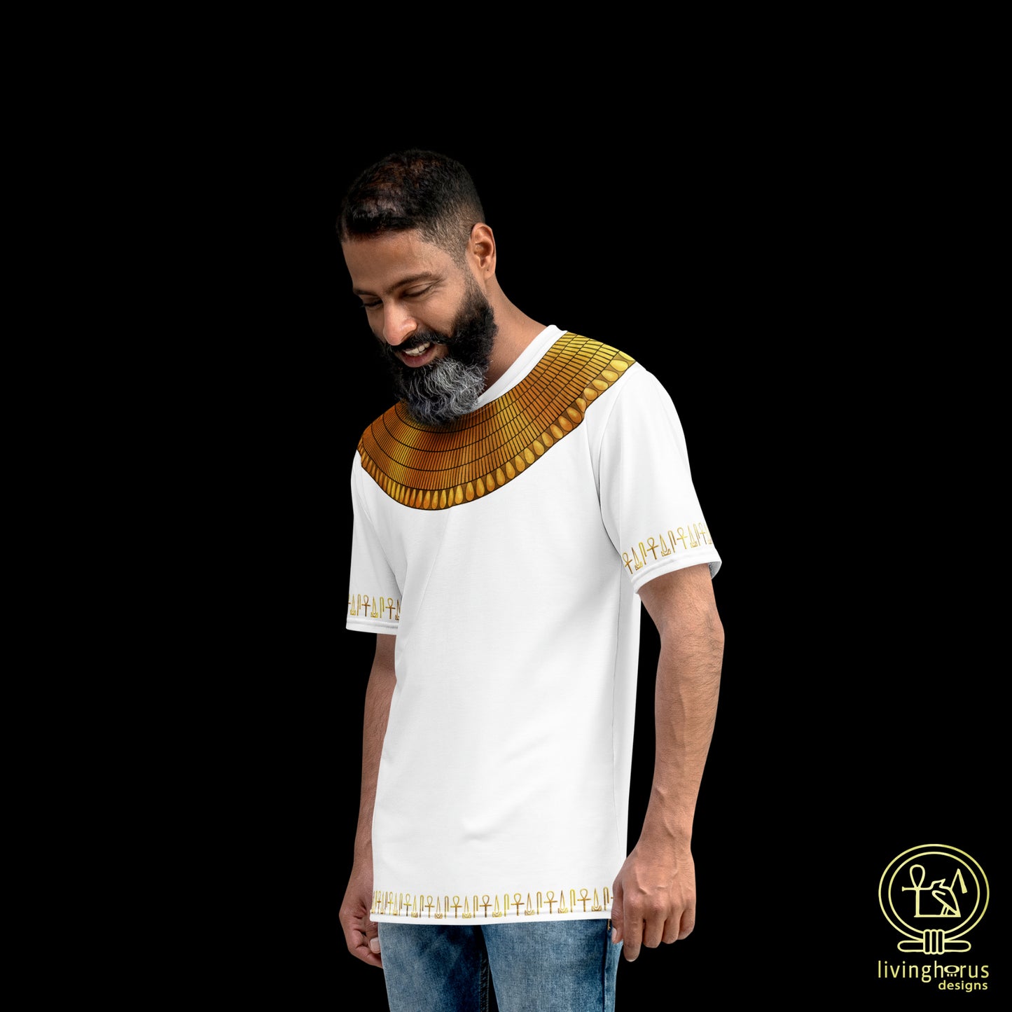 Egyptian Gold Usekh Collar T-Shirt - White