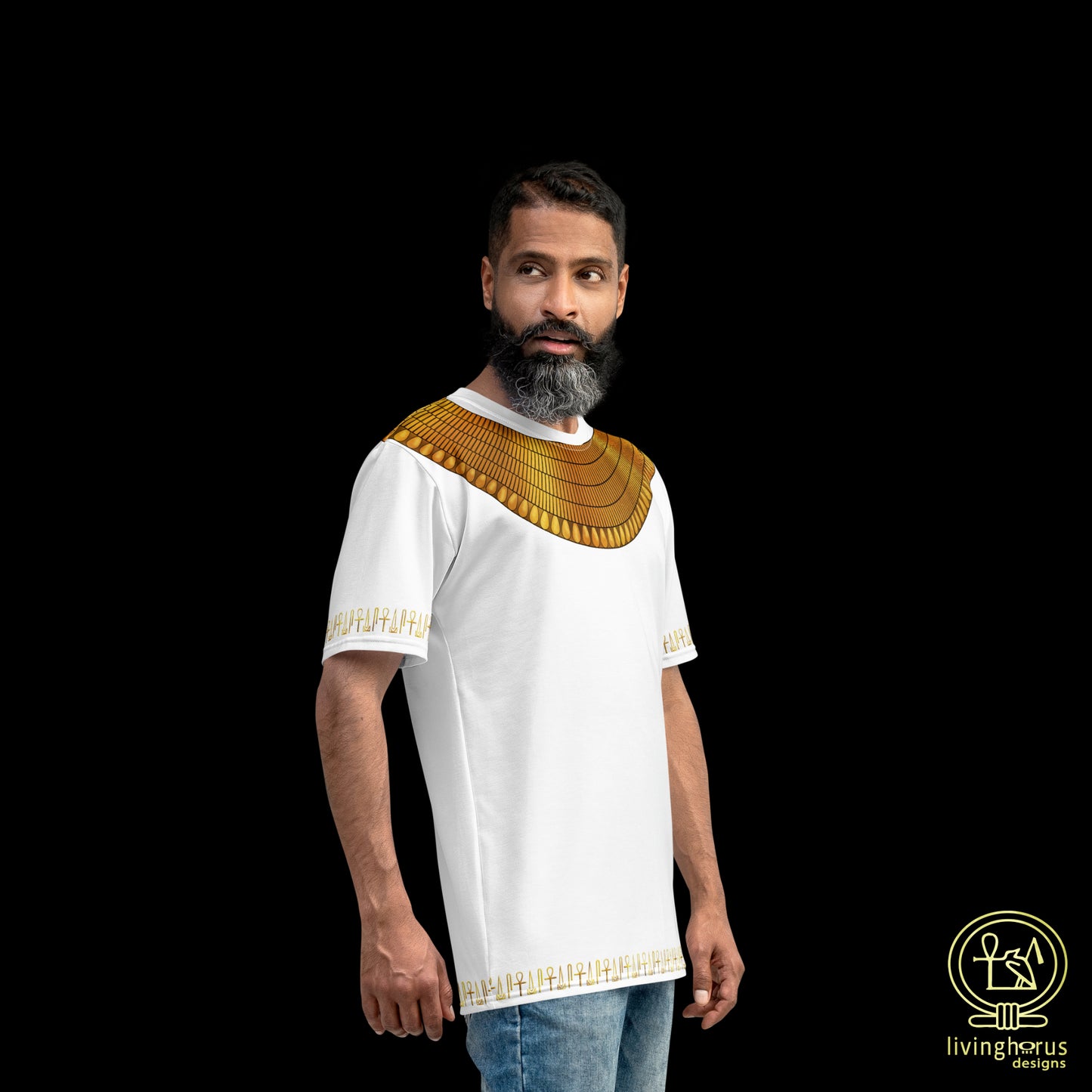 Egyptian Gold Usekh Collar T-Shirt - White