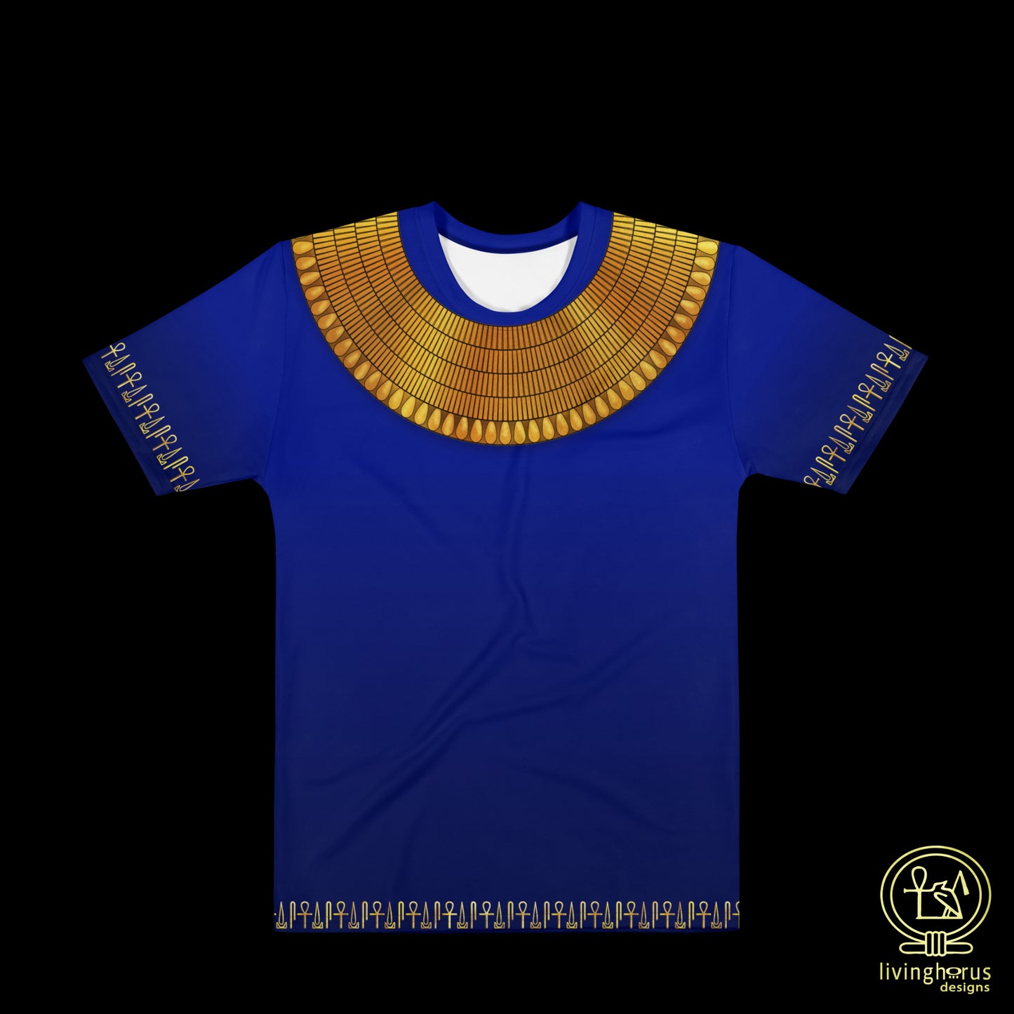 Egyptian Gold Usekh Collar T-Shirt - Royal Blue