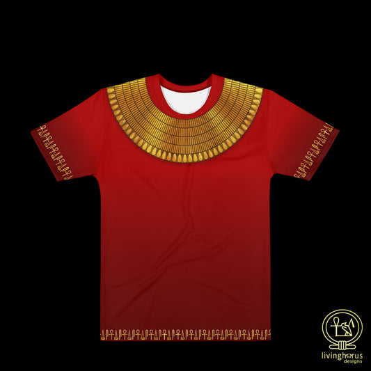 Egyptian Gold Usekh Collar T-shirt - Ruby Red