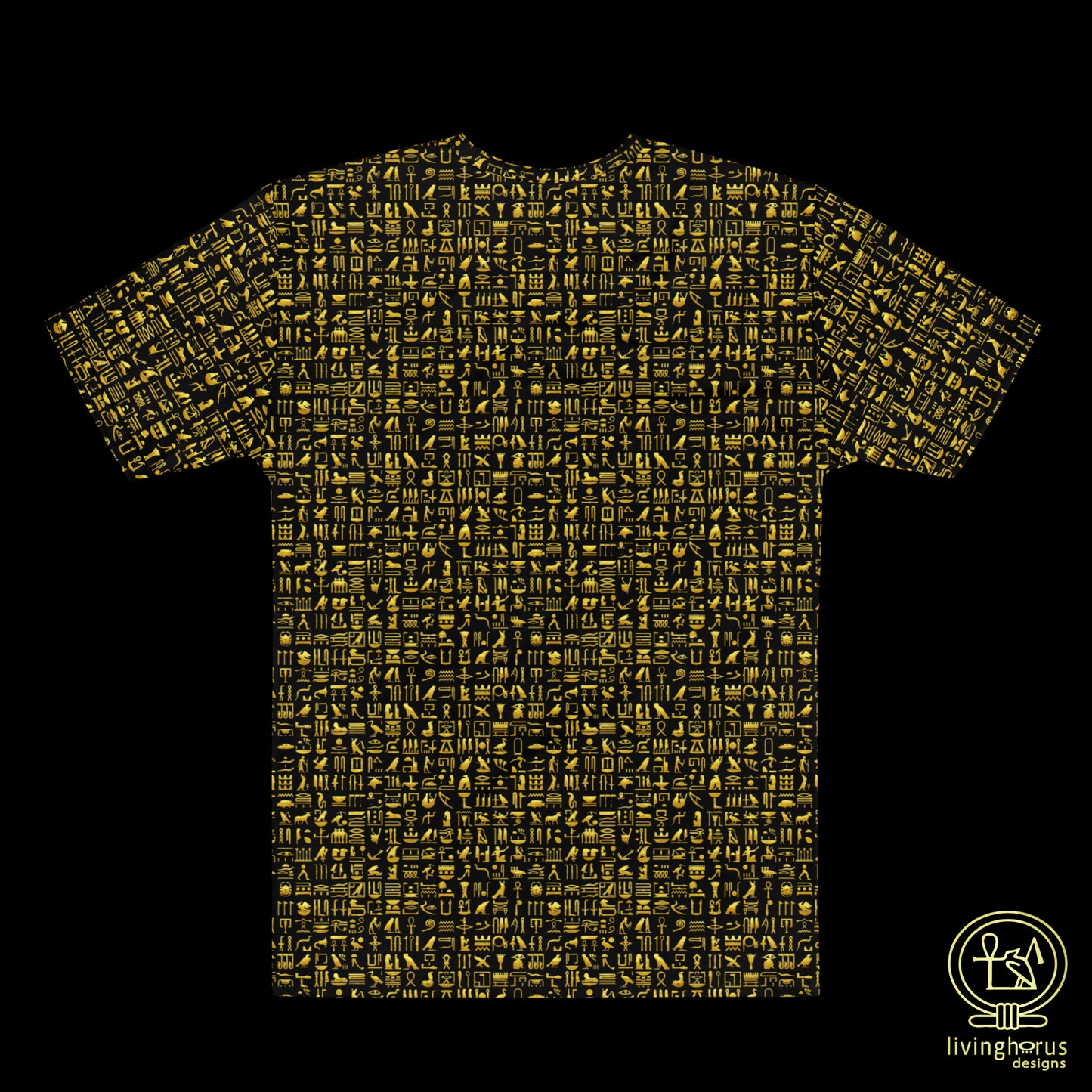 Egyptian Gold Hieroglyph T-shirt - Black