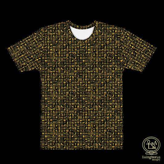 Egyptian Gold Hieroglyph T-shirt - Black