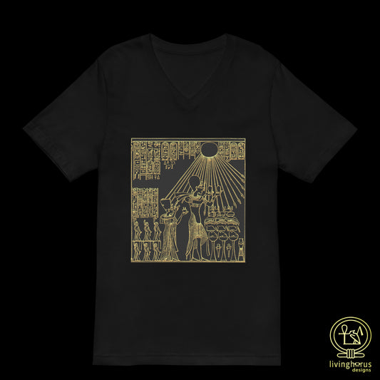 Egyptian Akhenaten & Nefertiti V-Neck T-Shirt