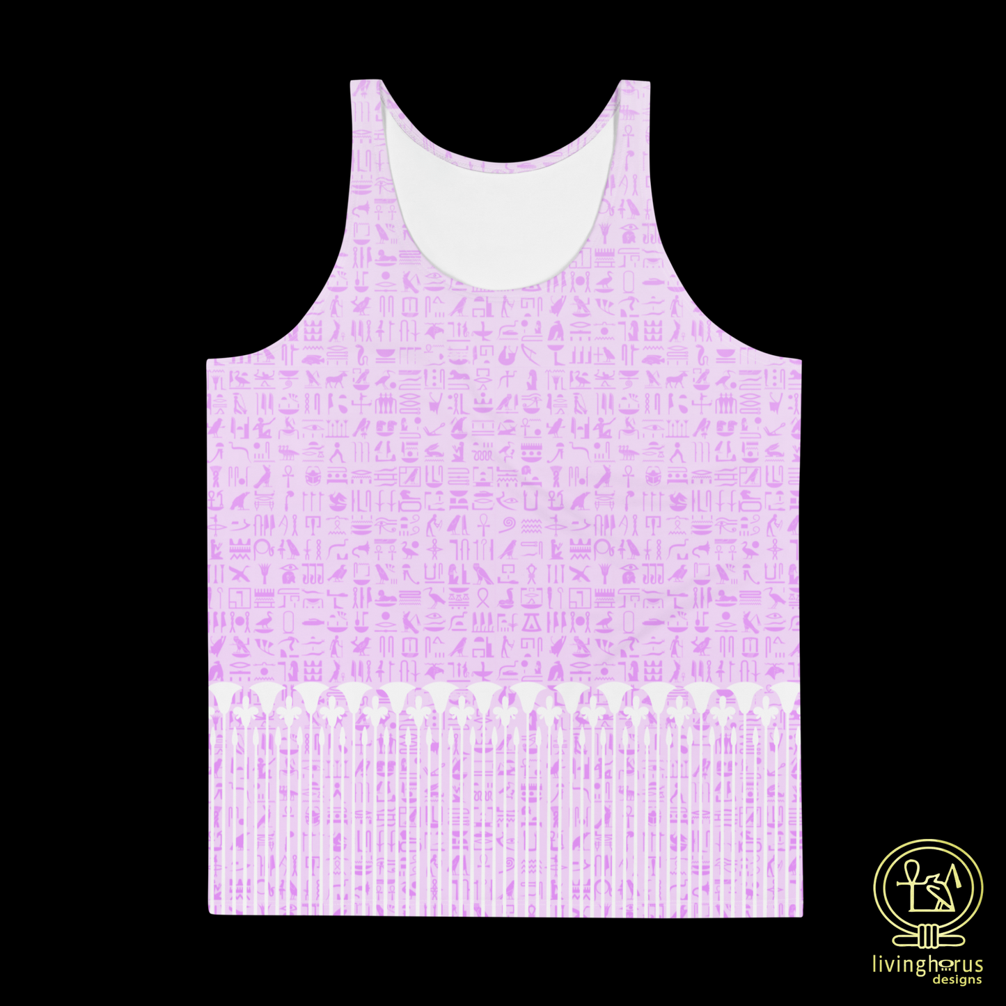 Pink Hieroglyph, Lotus Motif Tank Top