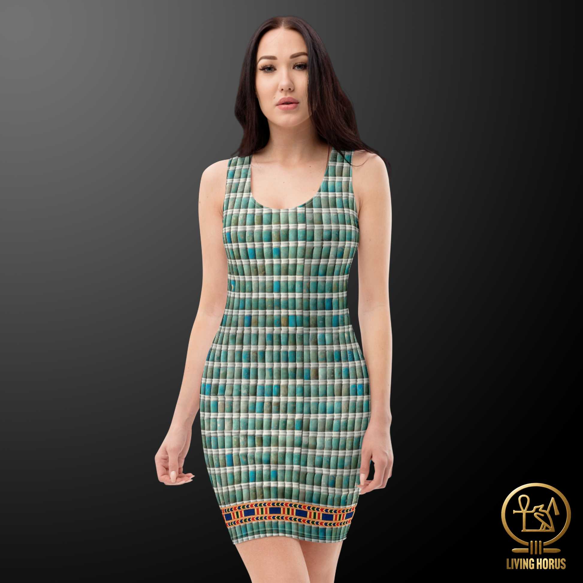 Egyptian Faience Pharaoh Bodycon Dress L