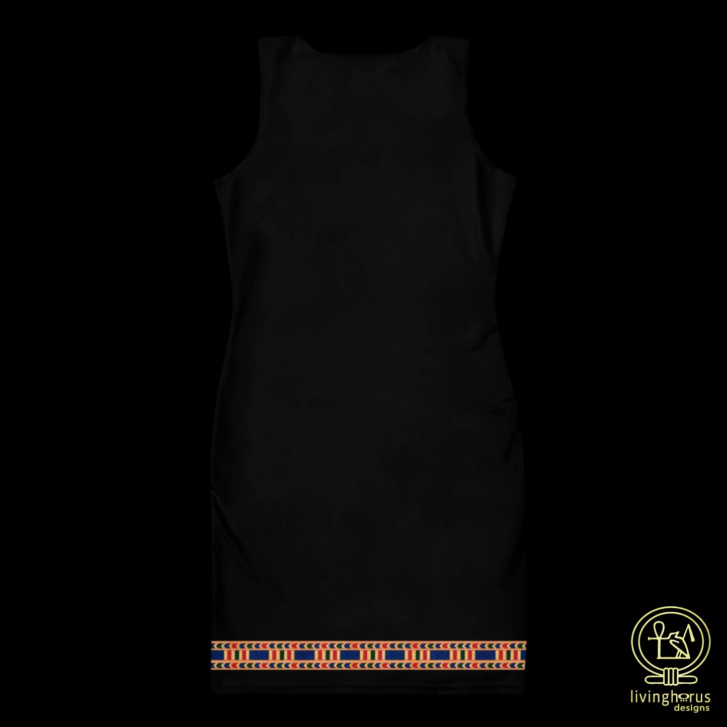 Black Egyptian Rishi Pattern Bodycon dress