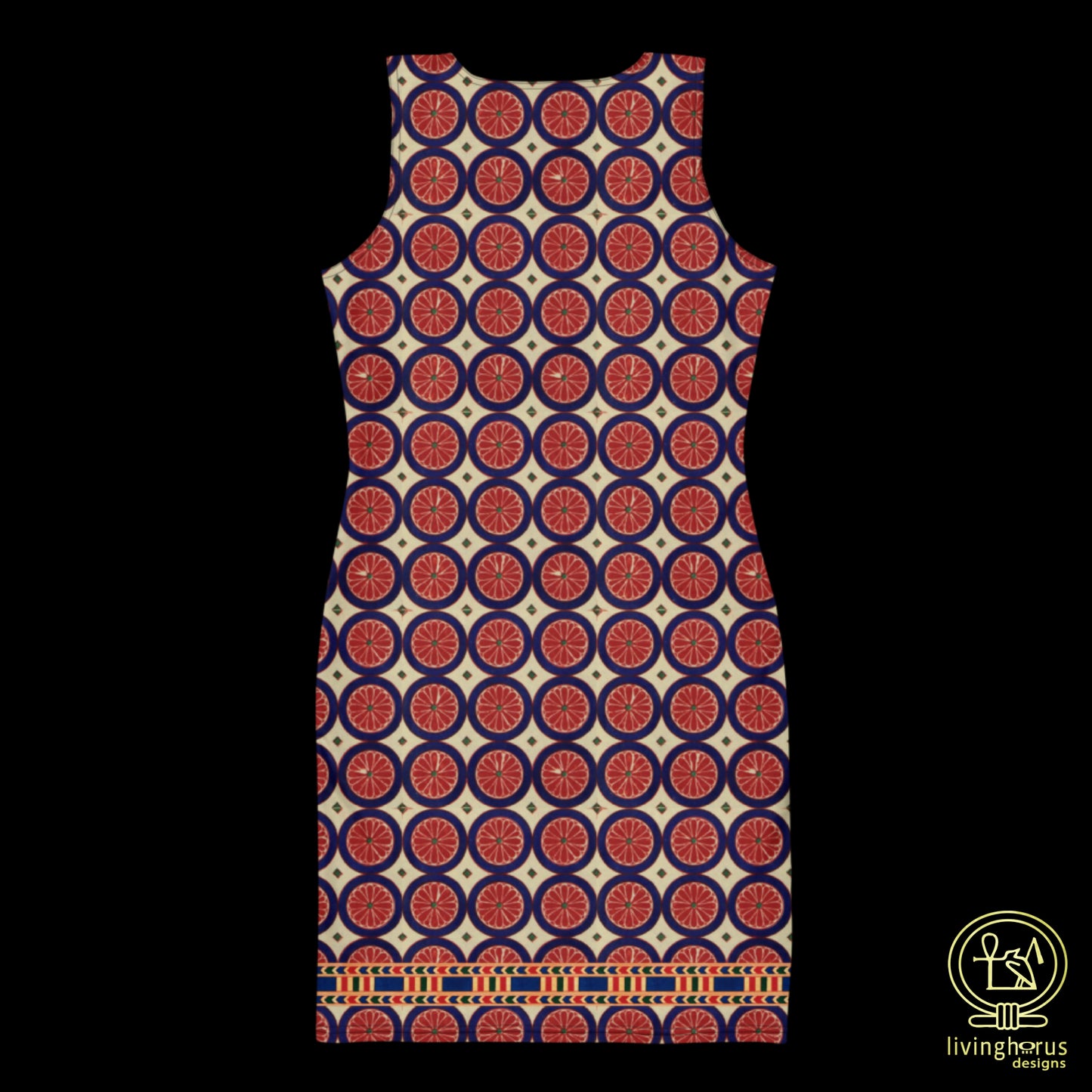 Egyptian Citrus Pattern Bodycon Dress