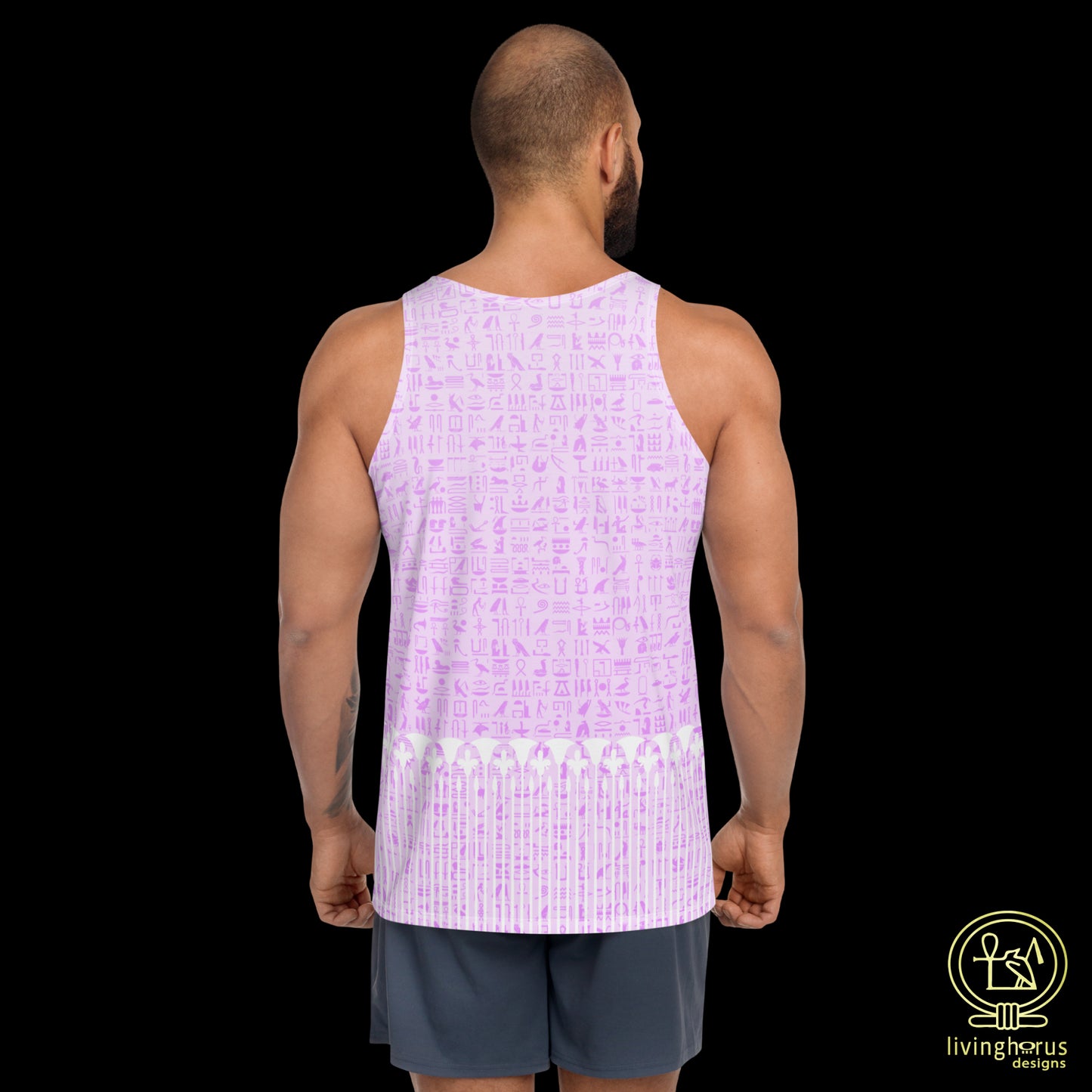 Pink Hieroglyph, Lotus Motif Tank Top