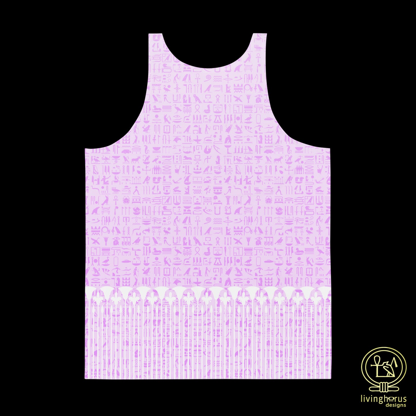 Pink Hieroglyph, Lotus Motif Tank Top