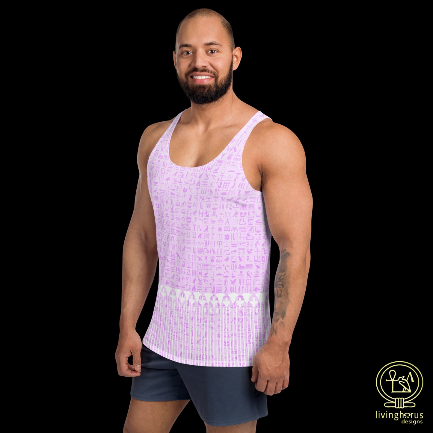 Pink Hieroglyph, Lotus Motif Tank Top