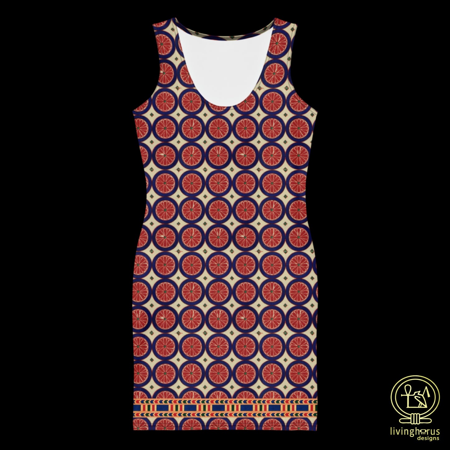 Egyptian Citrus Pattern Bodycon Dress