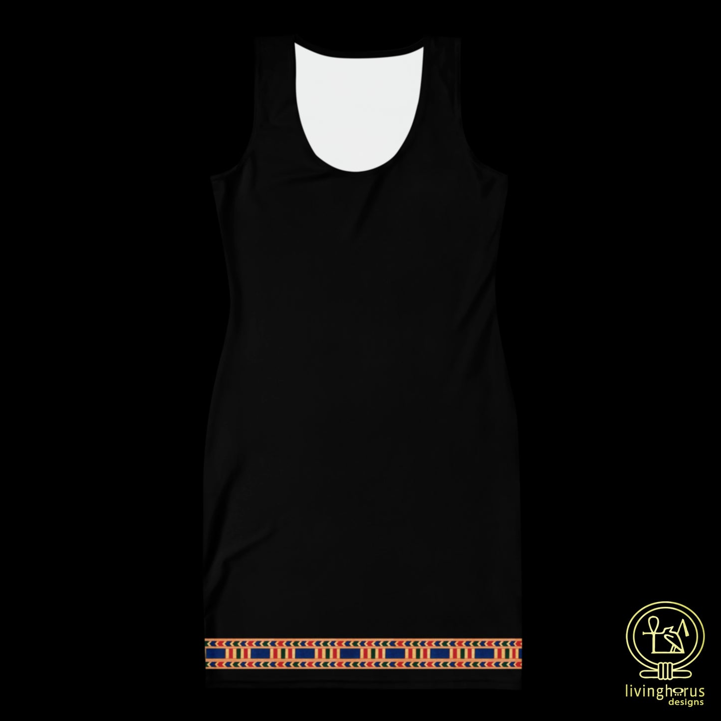 Black Egyptian Rishi Pattern Bodycon dress