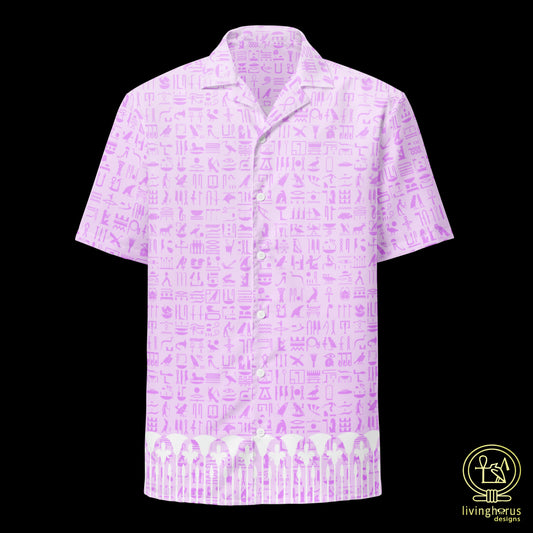 Pink Egyptian Hieroglyphic Hawaiian Shirt