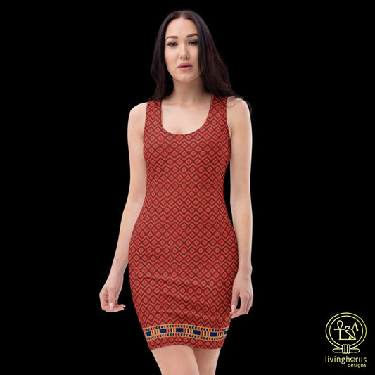 Egyptian Terracotta Pattern Bodycon dress