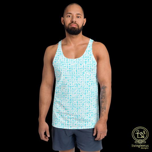 Light Blue Hieroglyph Tank Top