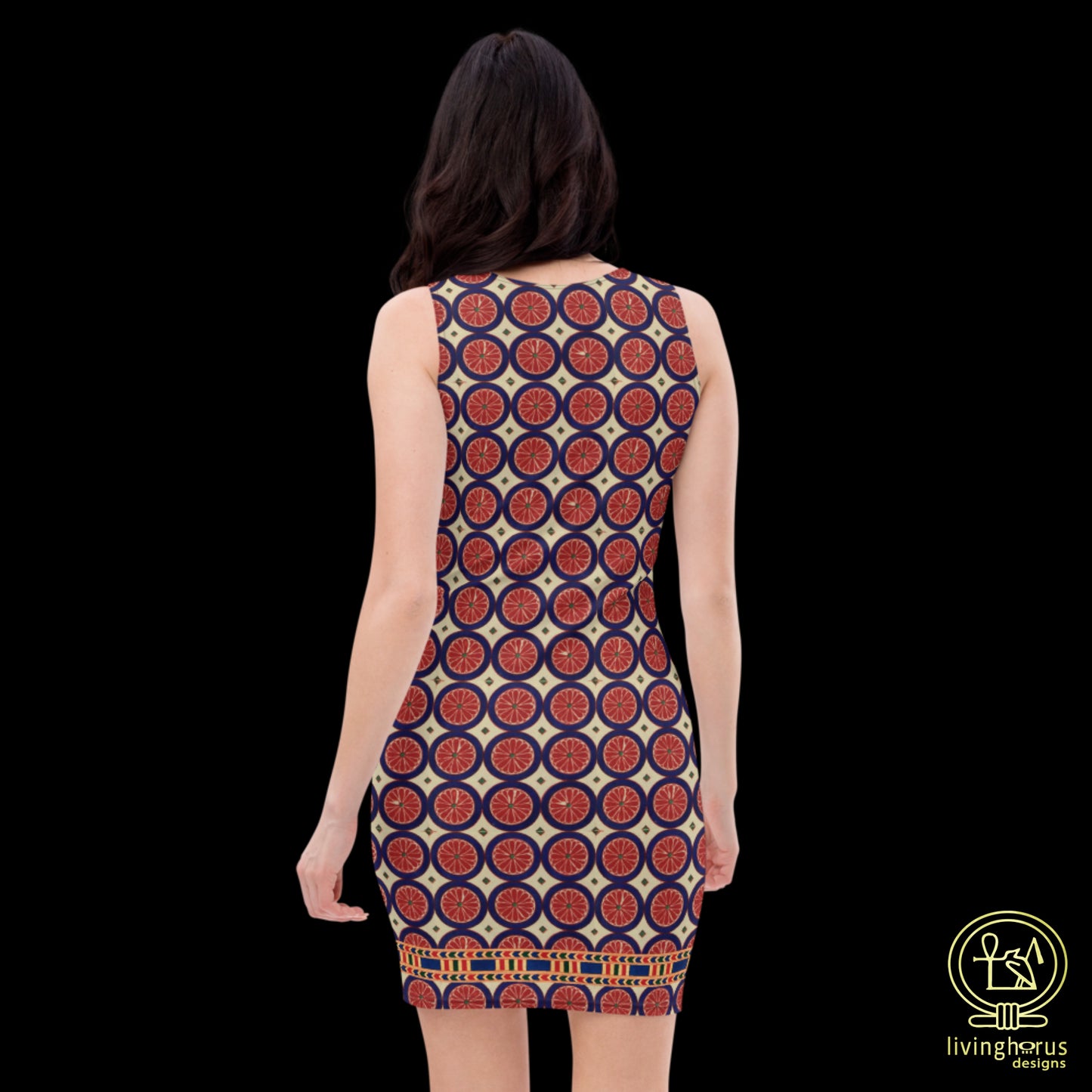 Egyptian Citrus Pattern Bodycon Dress