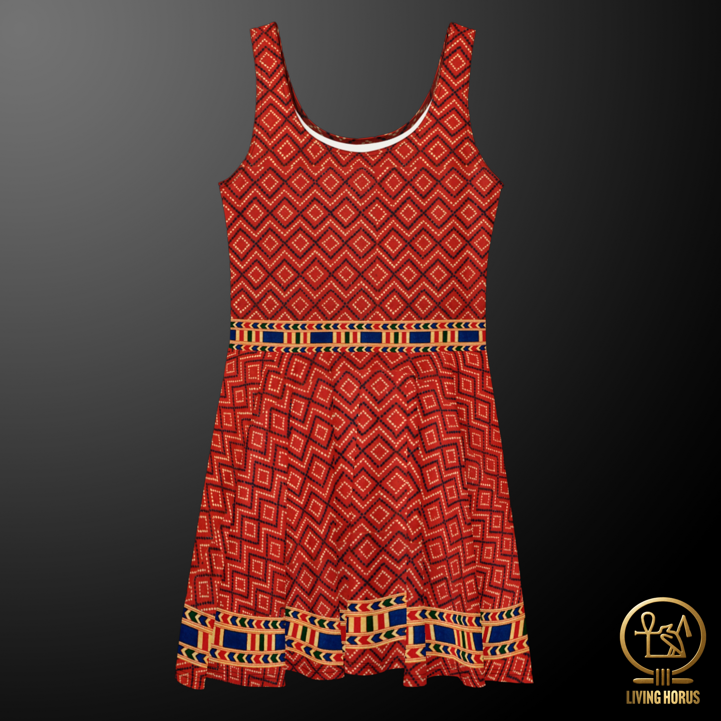 Skater Dress - Egyptian Terracotta Print