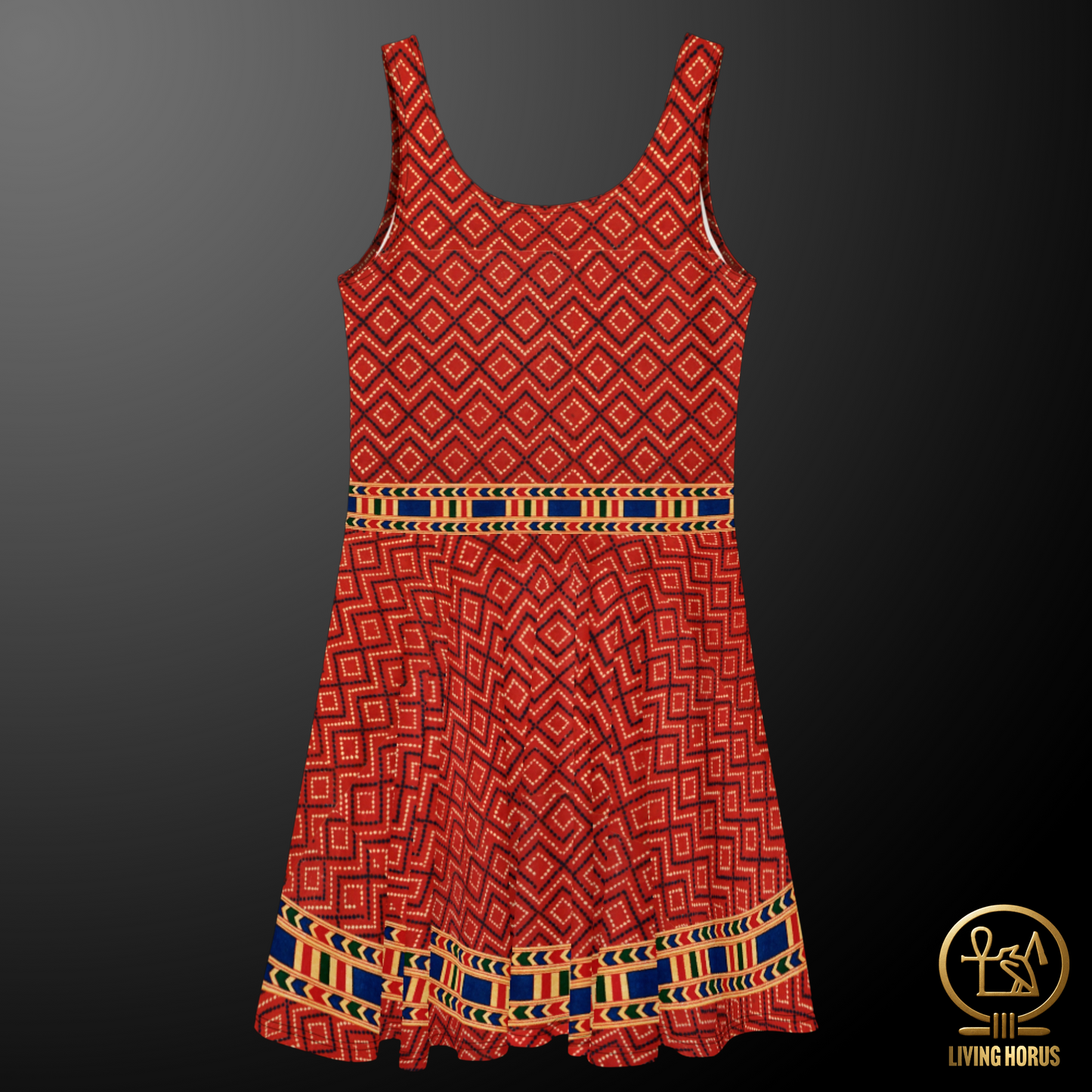 Skater Dress - Egyptian Terracotta Print