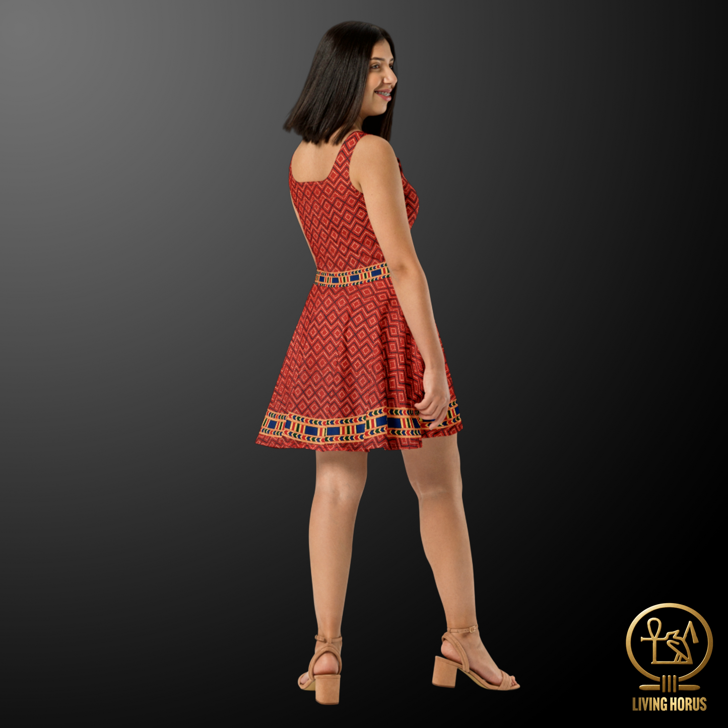 Skater Dress - Egyptian Terracotta Print