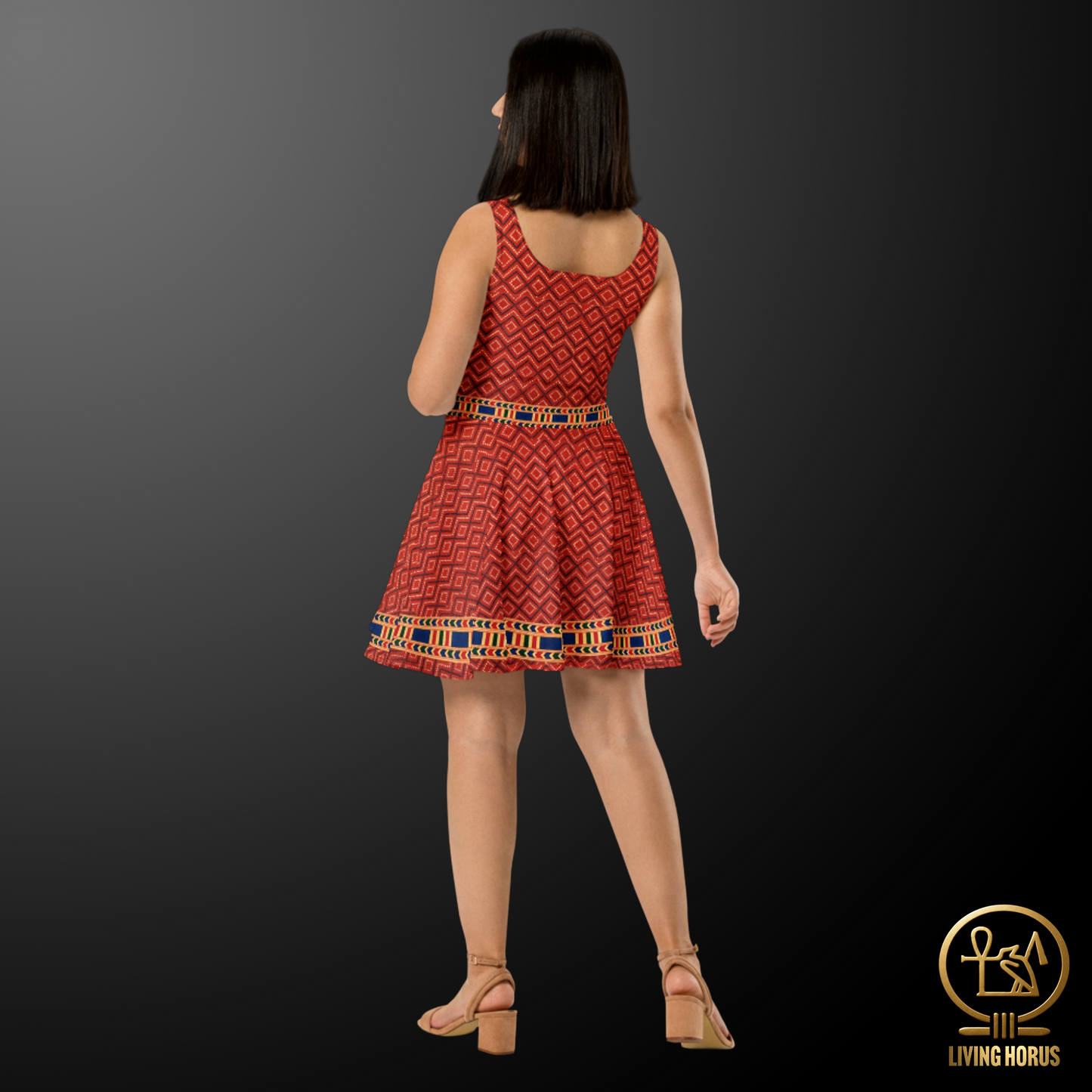 Skater Dress - Egyptian Terracotta Print