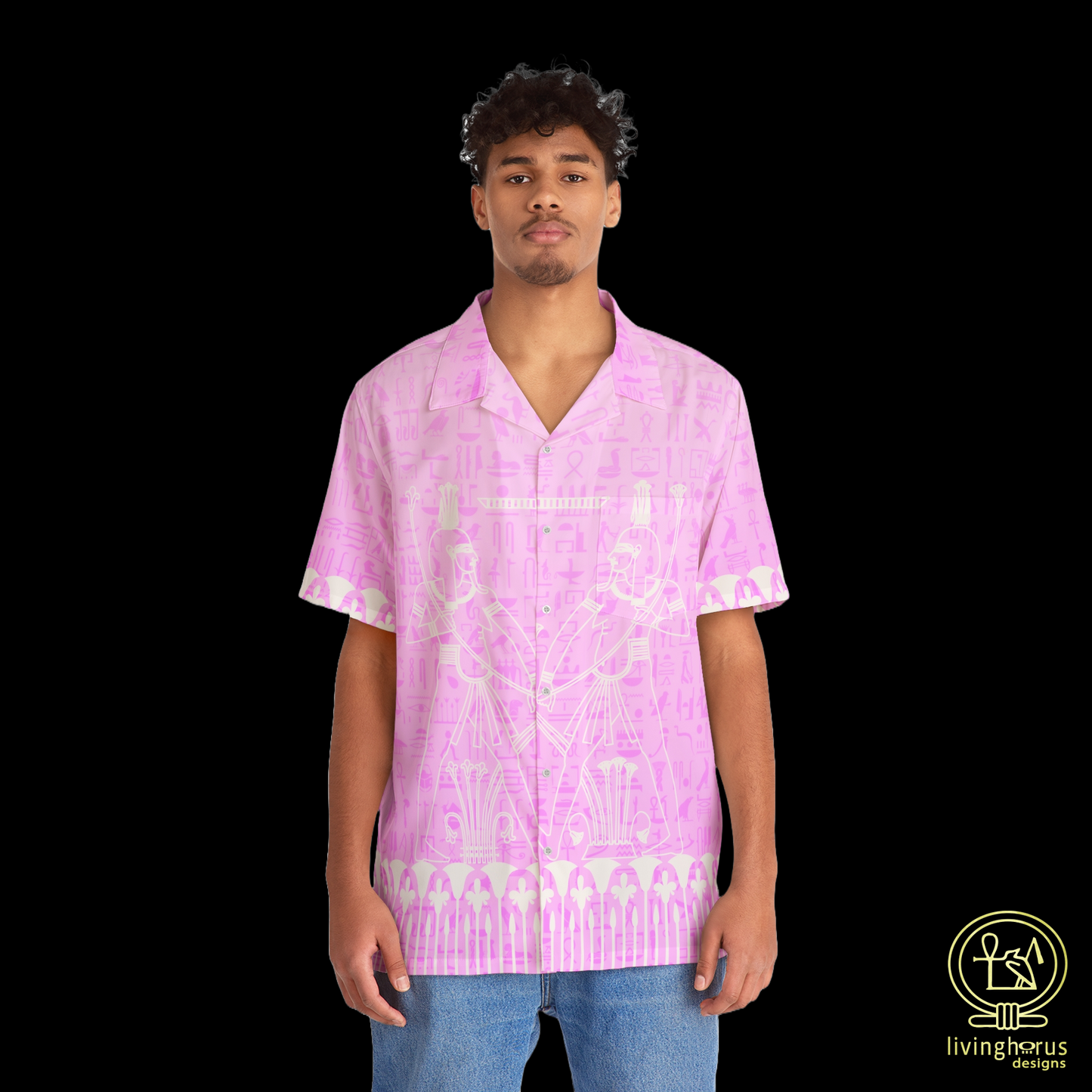 Egyptian Nile God Hapi Hawaiian Shirt - Pink