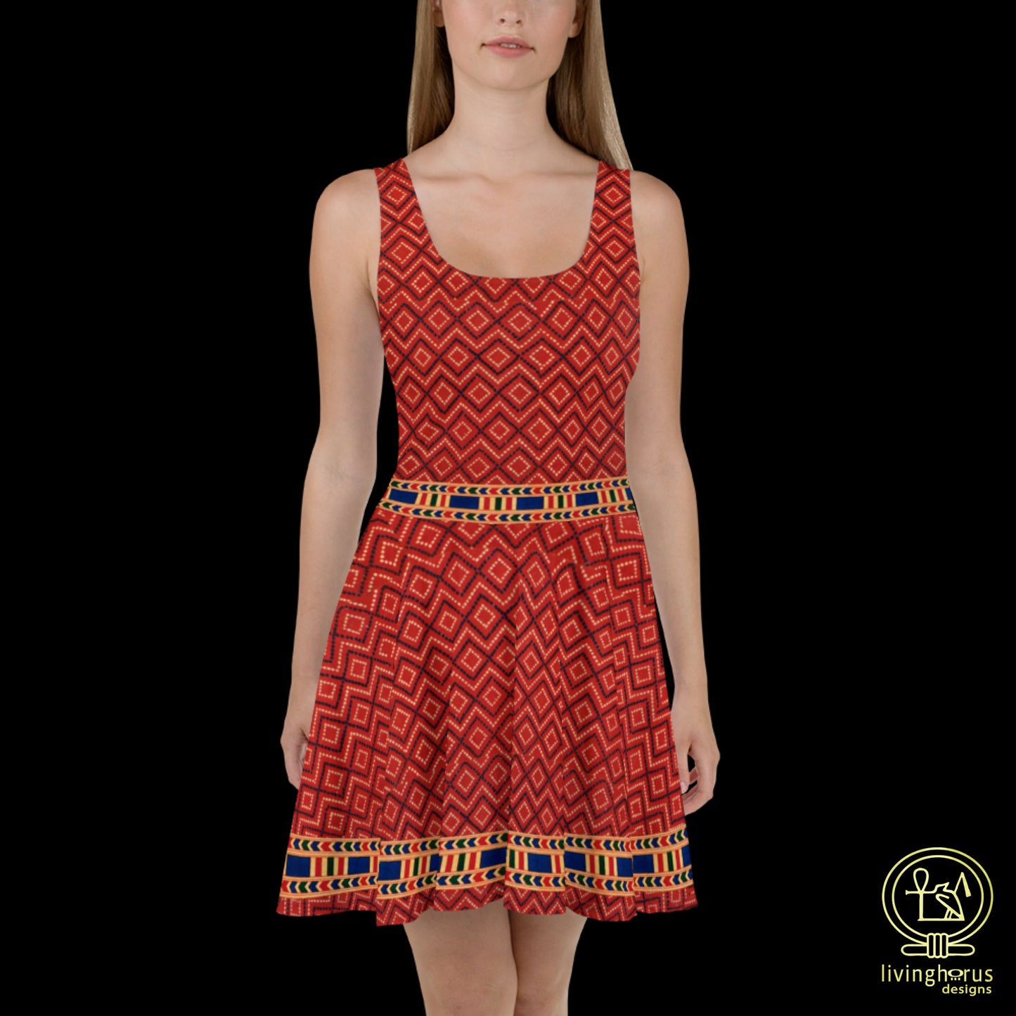 Skater Dress - Terracotta Print