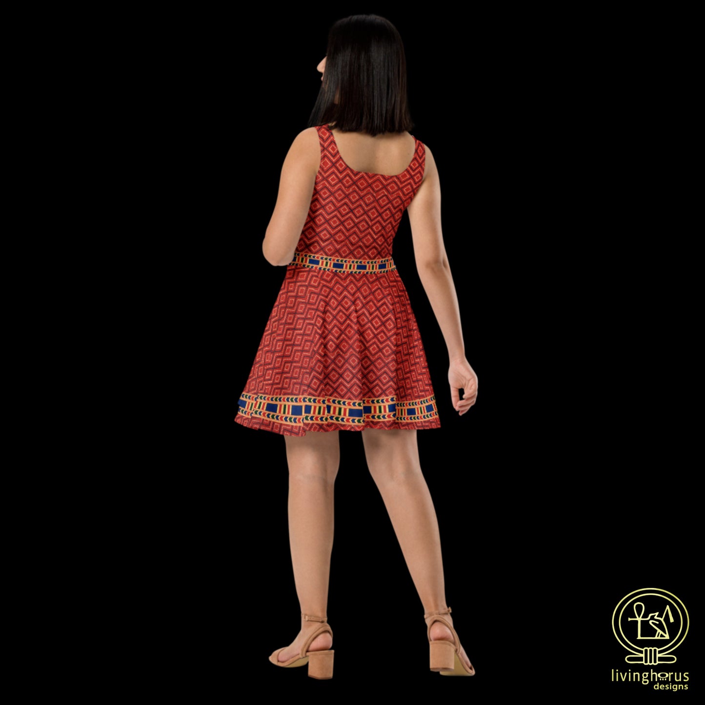 Skater Dress - Terracotta Print