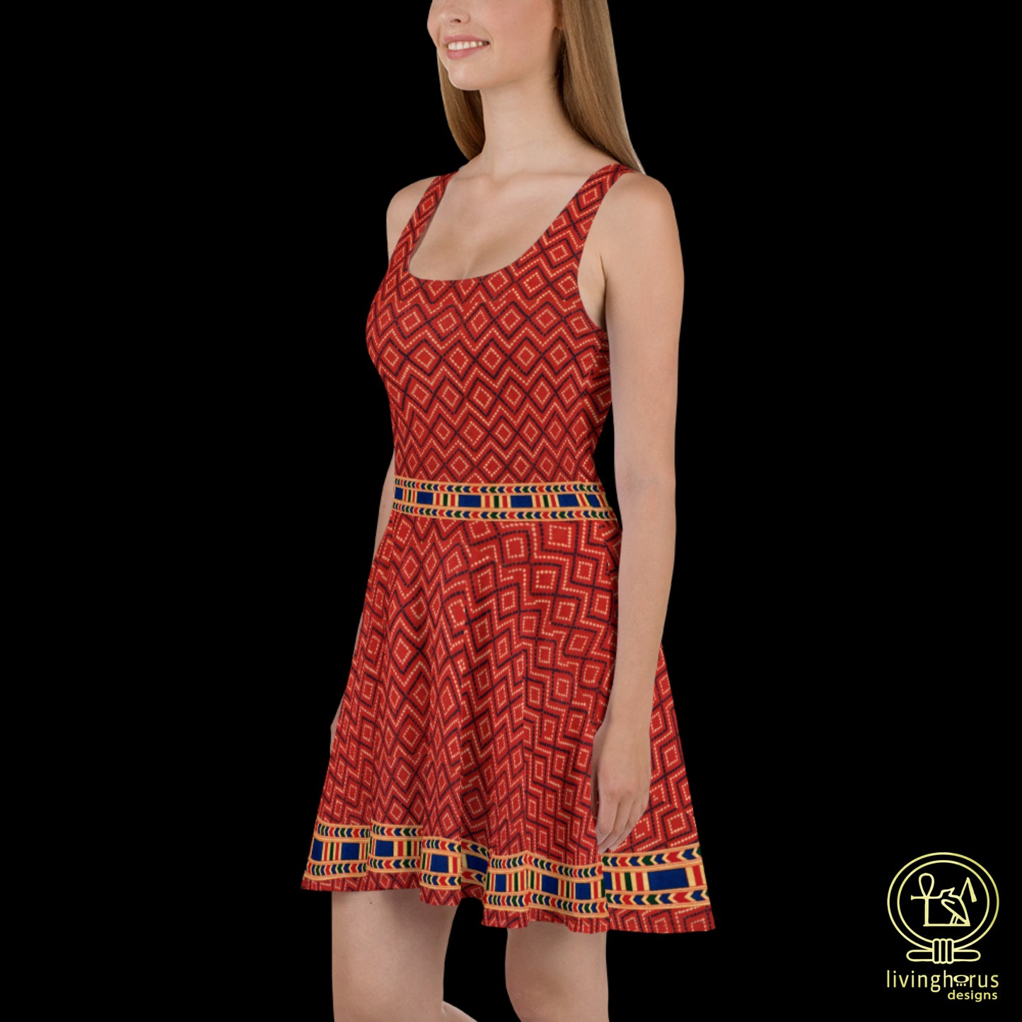 Skater Dress - Terracotta Print