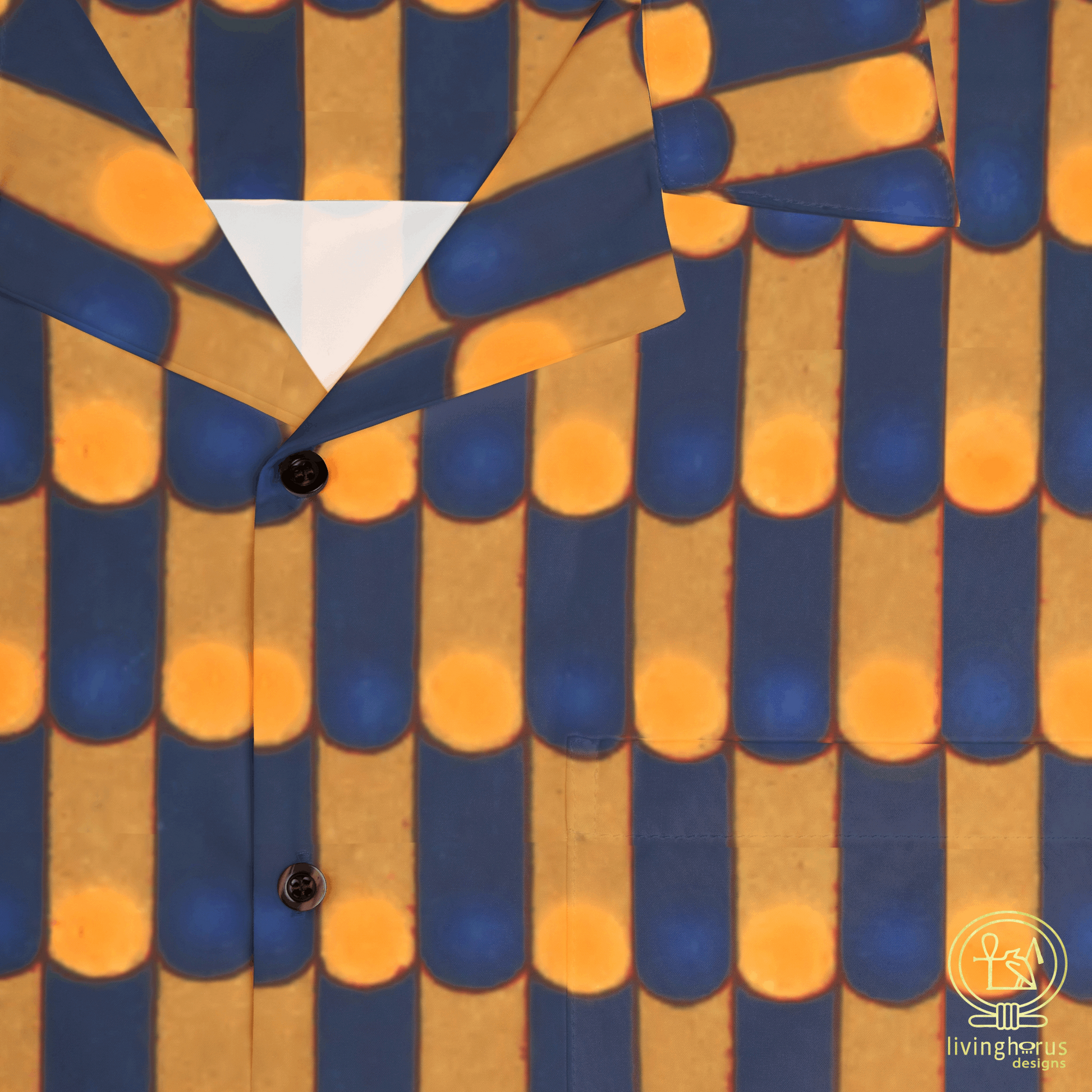 Egyptian Blue & Gold Scalemail Hawaiian Shirt