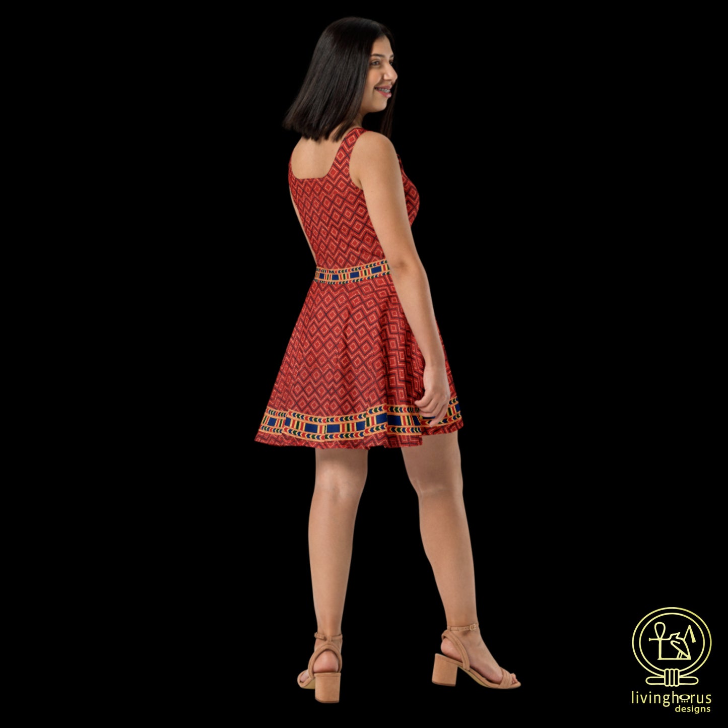 Skater Dress - Terracotta Print