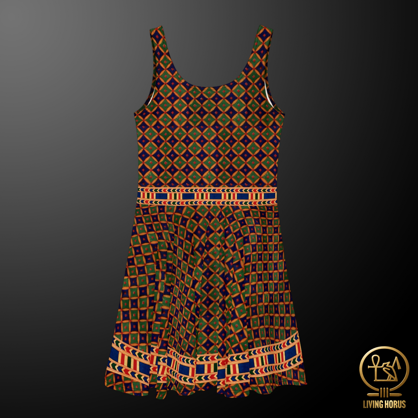 Skater Dress - Egyptian Diamond Pattern