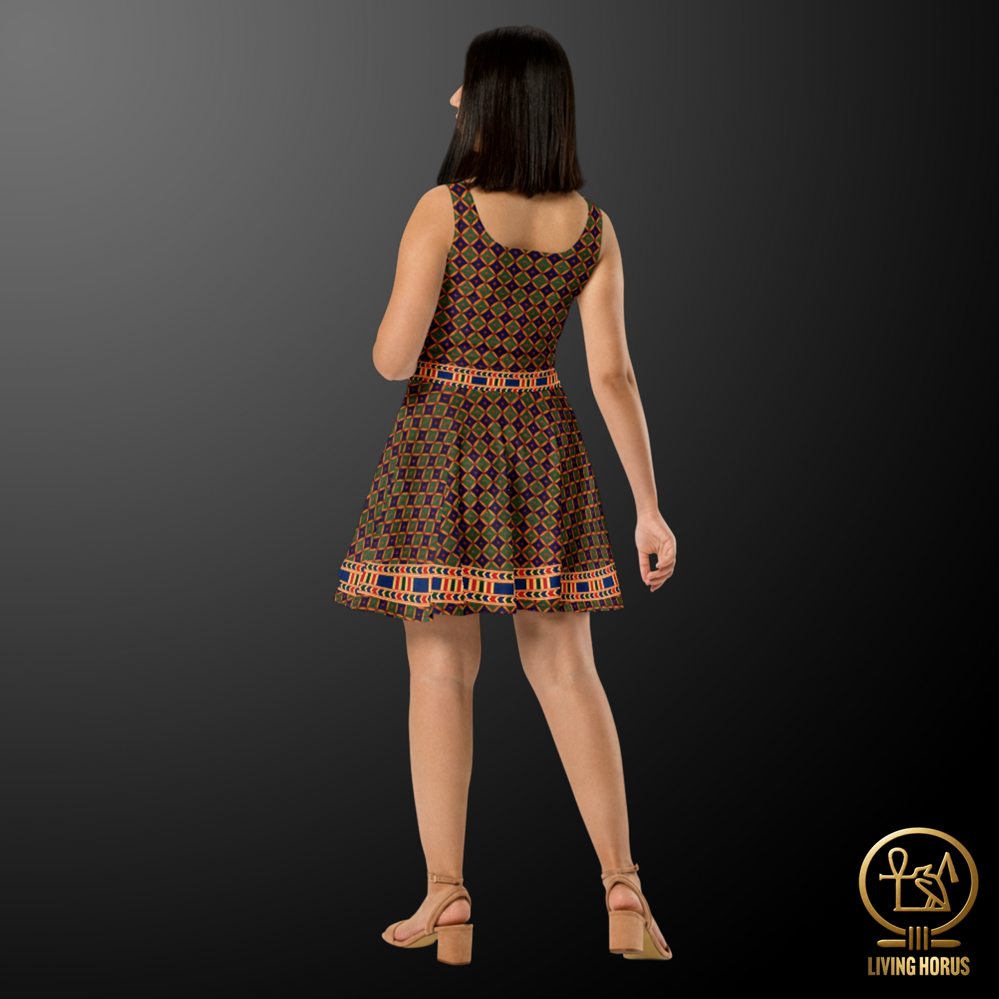 Skater Dress - Egyptian Diamond Pattern
