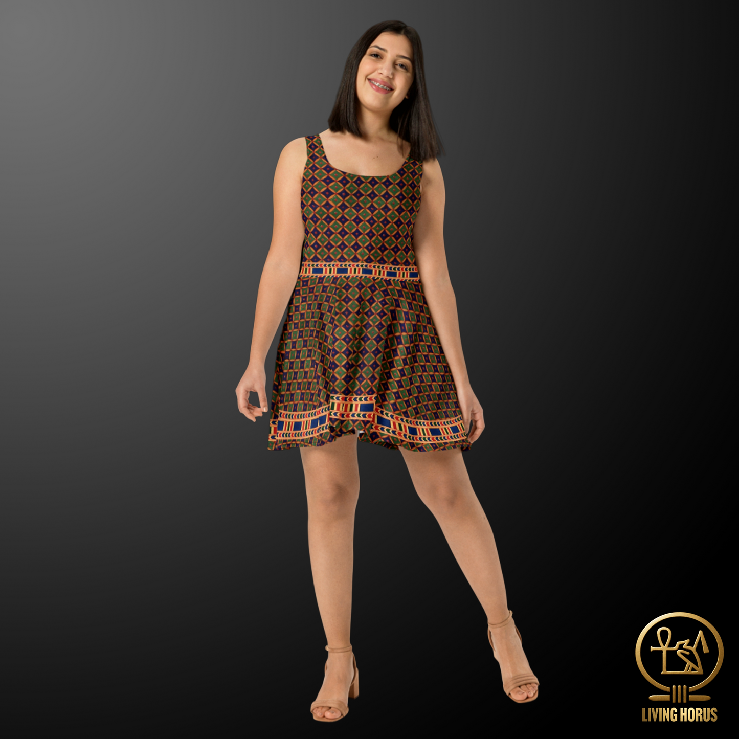 Skater Dress - Egyptian Diamond Pattern