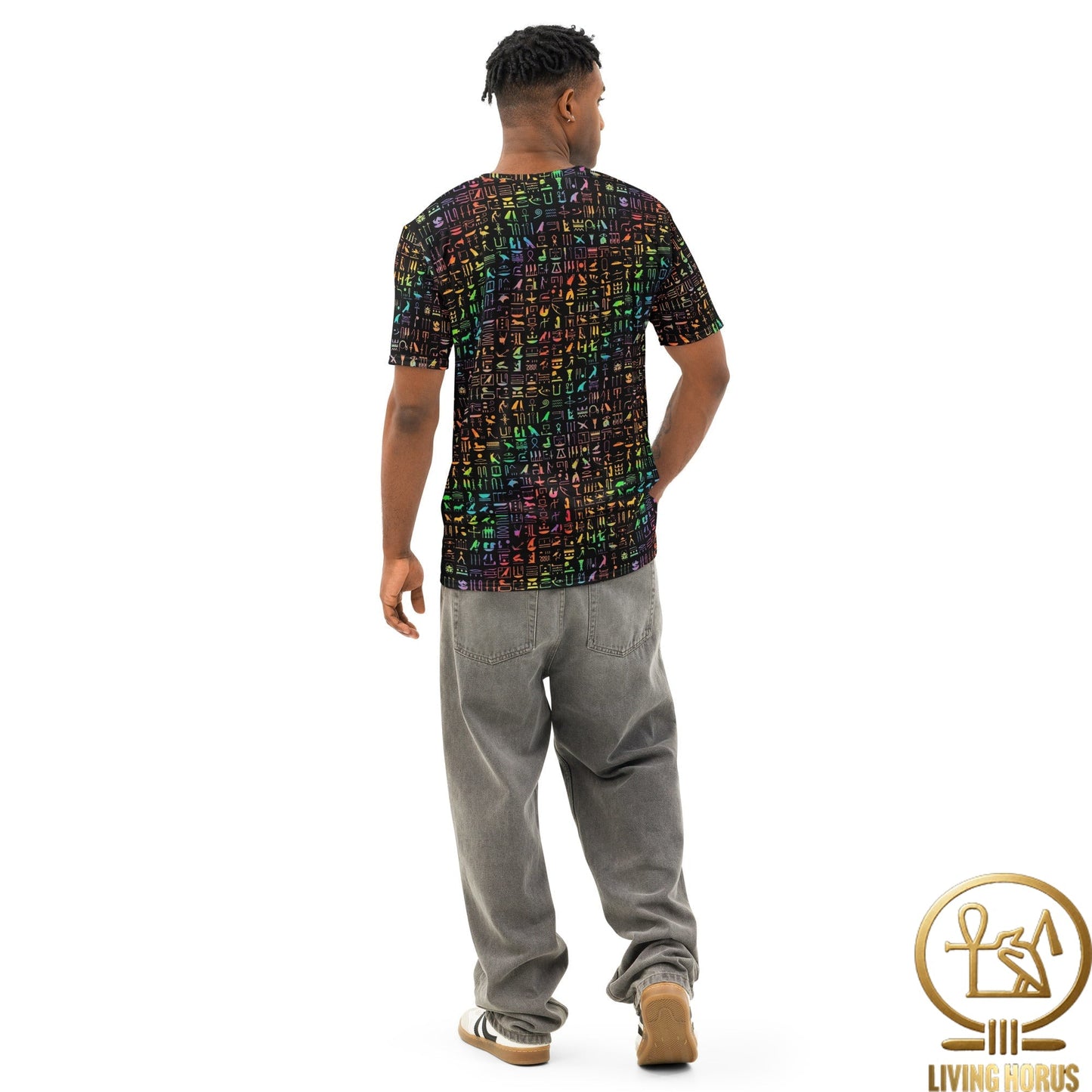 Rainbow Hiero cotton crew neck t-shirt