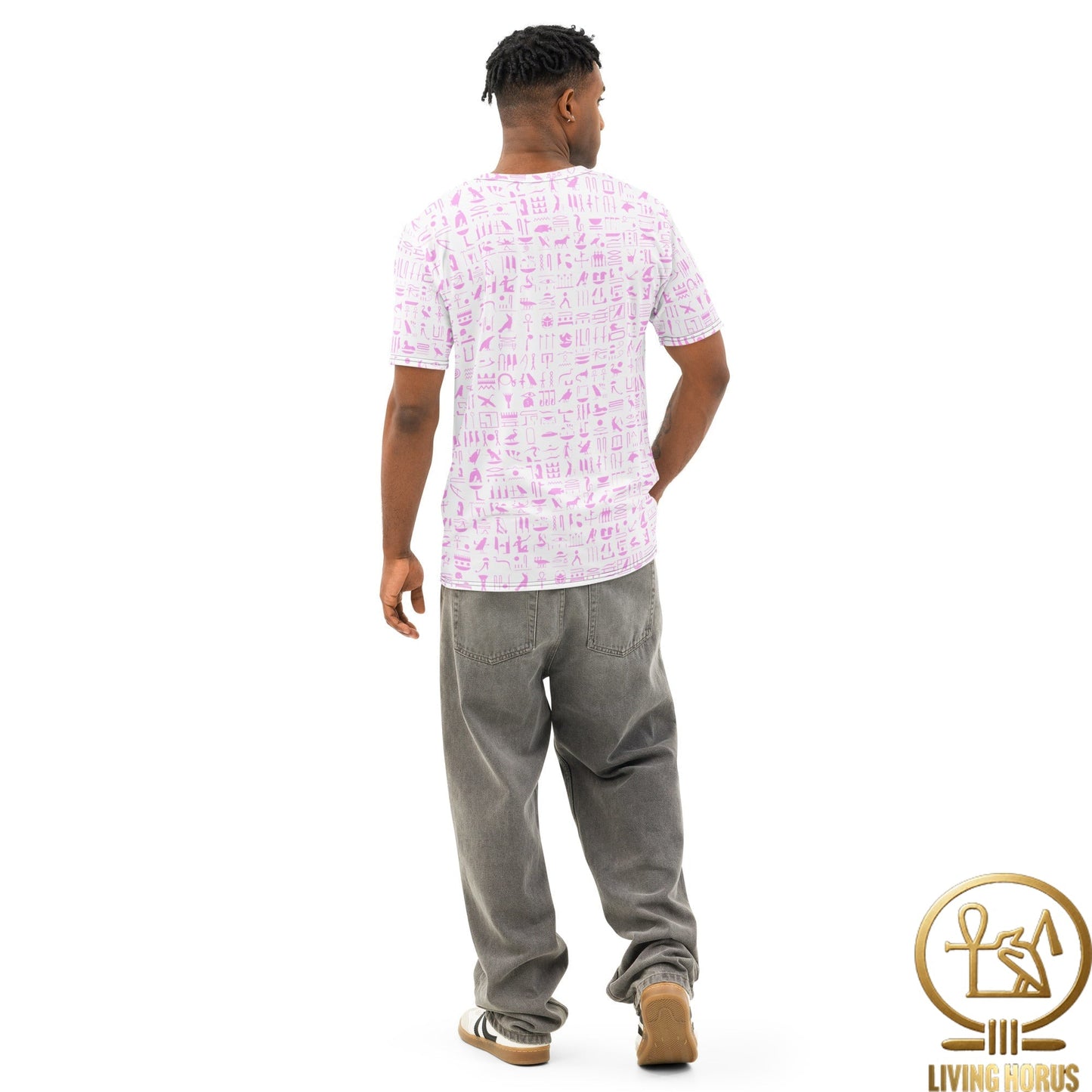 Pink/WhiteMen’s cotton crew neck t-shirt