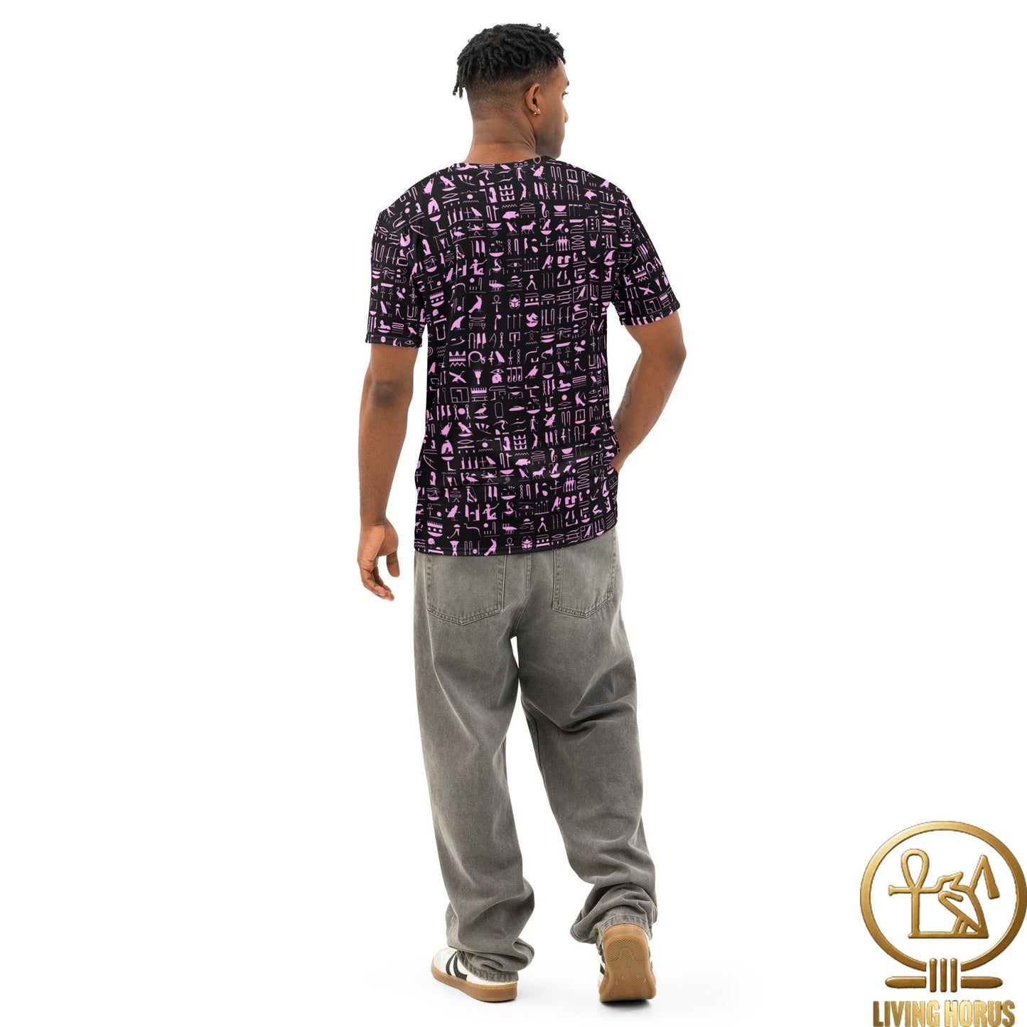 Pink/Black Hiero Men’s cotton crew neck t-shirt