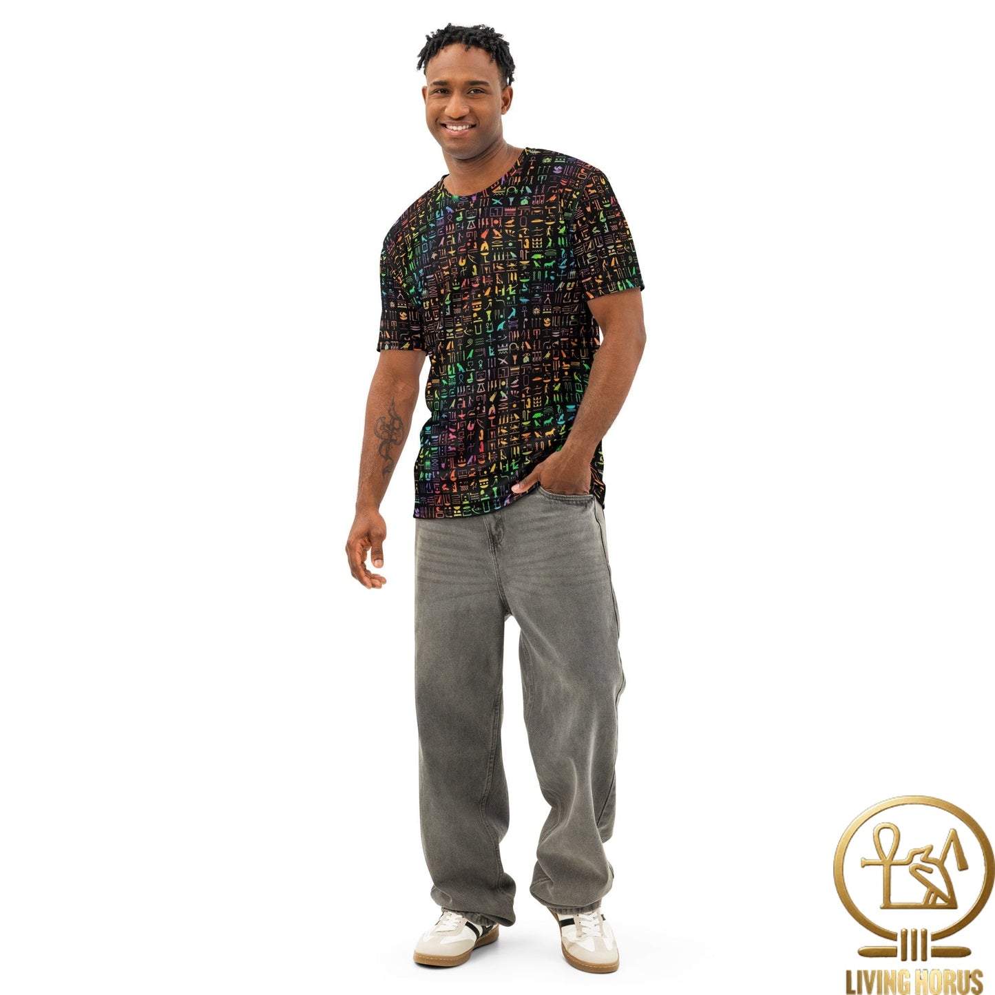 Rainbow Hiero cotton crew neck t-shirt
