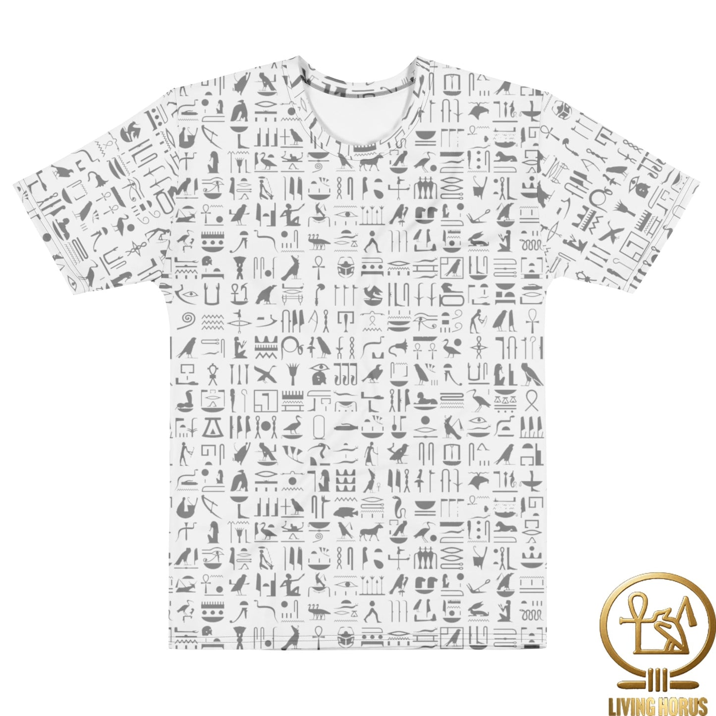 White Hiero Men’s cotton crew neck t-shirt